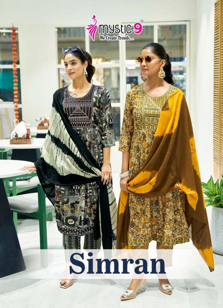 SIMRAN VOL 9 BY MYSTIC9 NYRA CUT STYLISH READYMADE SUITS 