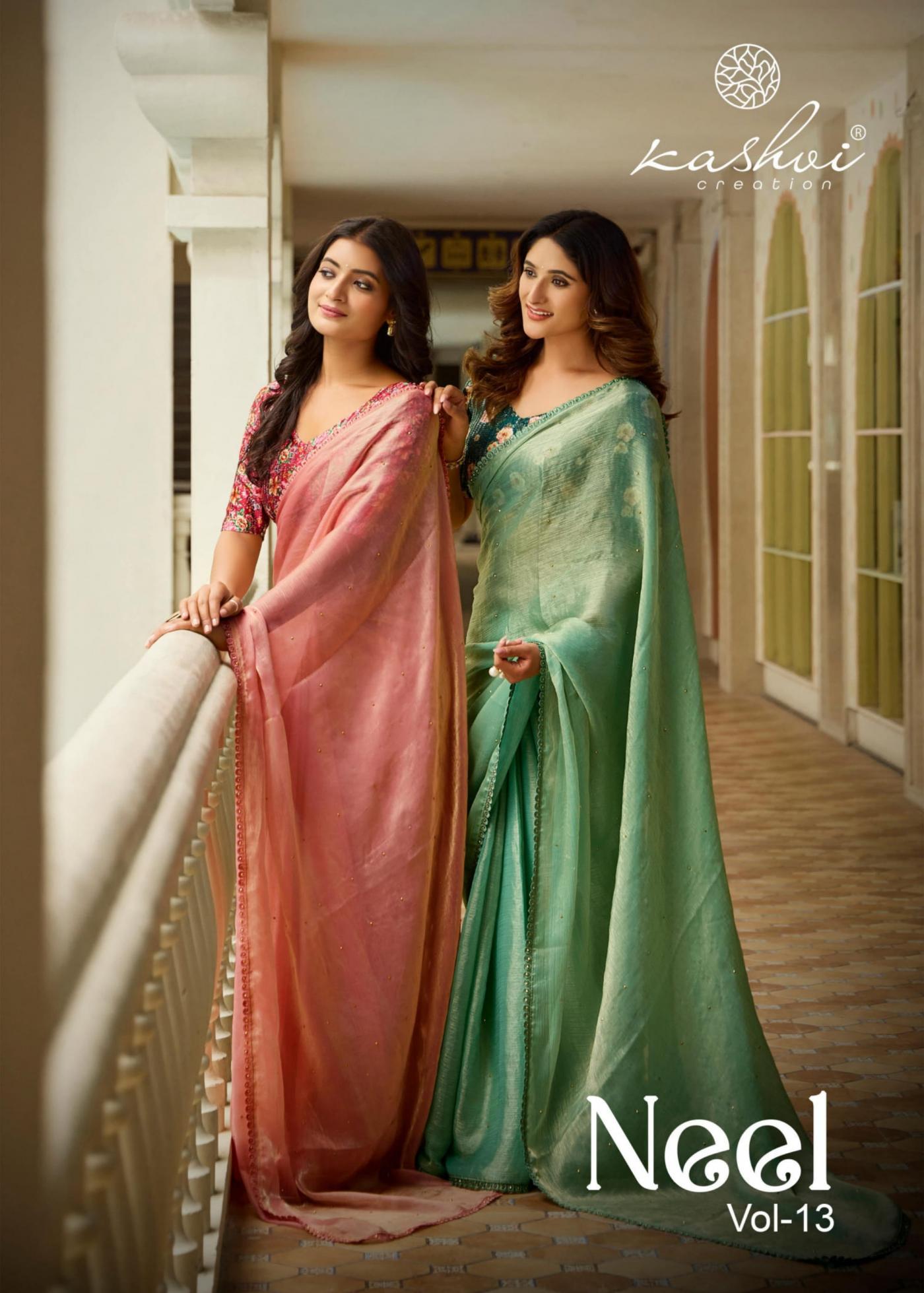 KASHVI CREATION NEEL VOL 13 MONO SATIN BEST SAREE ONLINE 