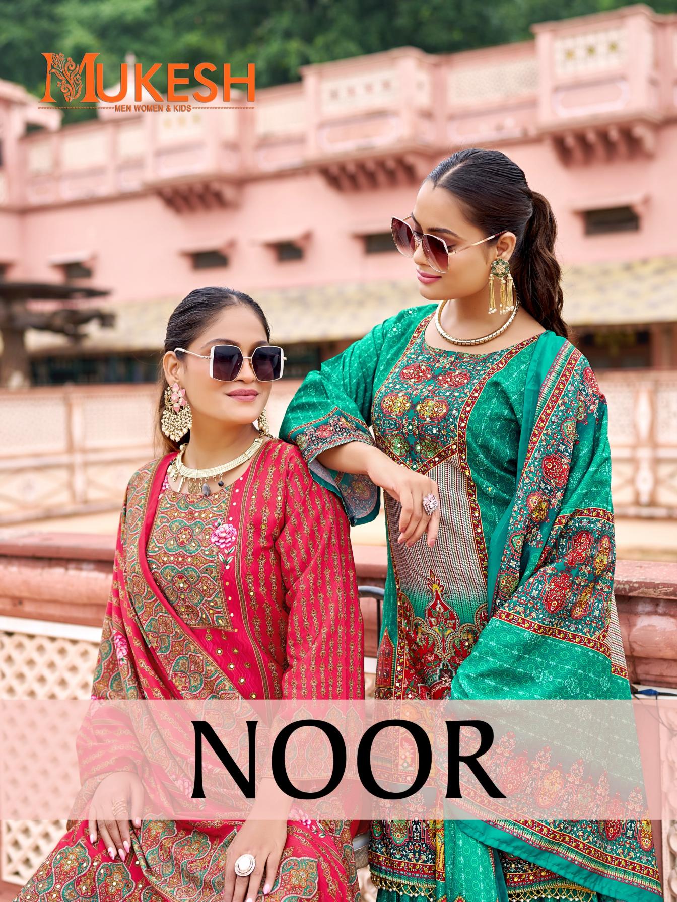 NOOR PRETTY LOOK CRAPE SILK FULL STITCH SHARARA STYLE DRESS