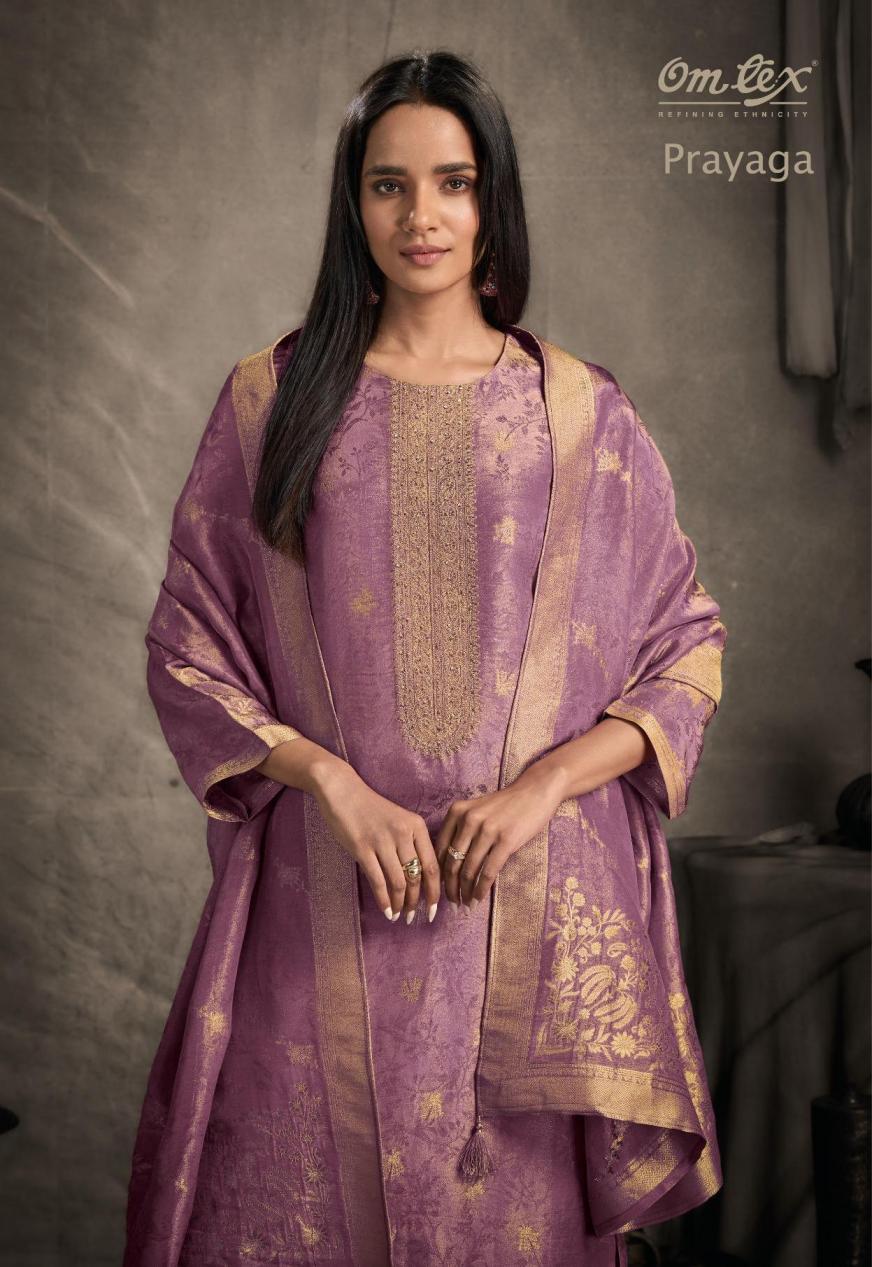 PRAYAGA BY OMTEX PRETTY AKINA SILK JACQUARD DRESS MATERIALS 