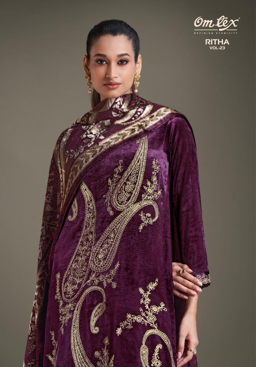 RITHA VOL 23 BY OMTEX AMAZING WINTER VISCOSE VELVET SUITS