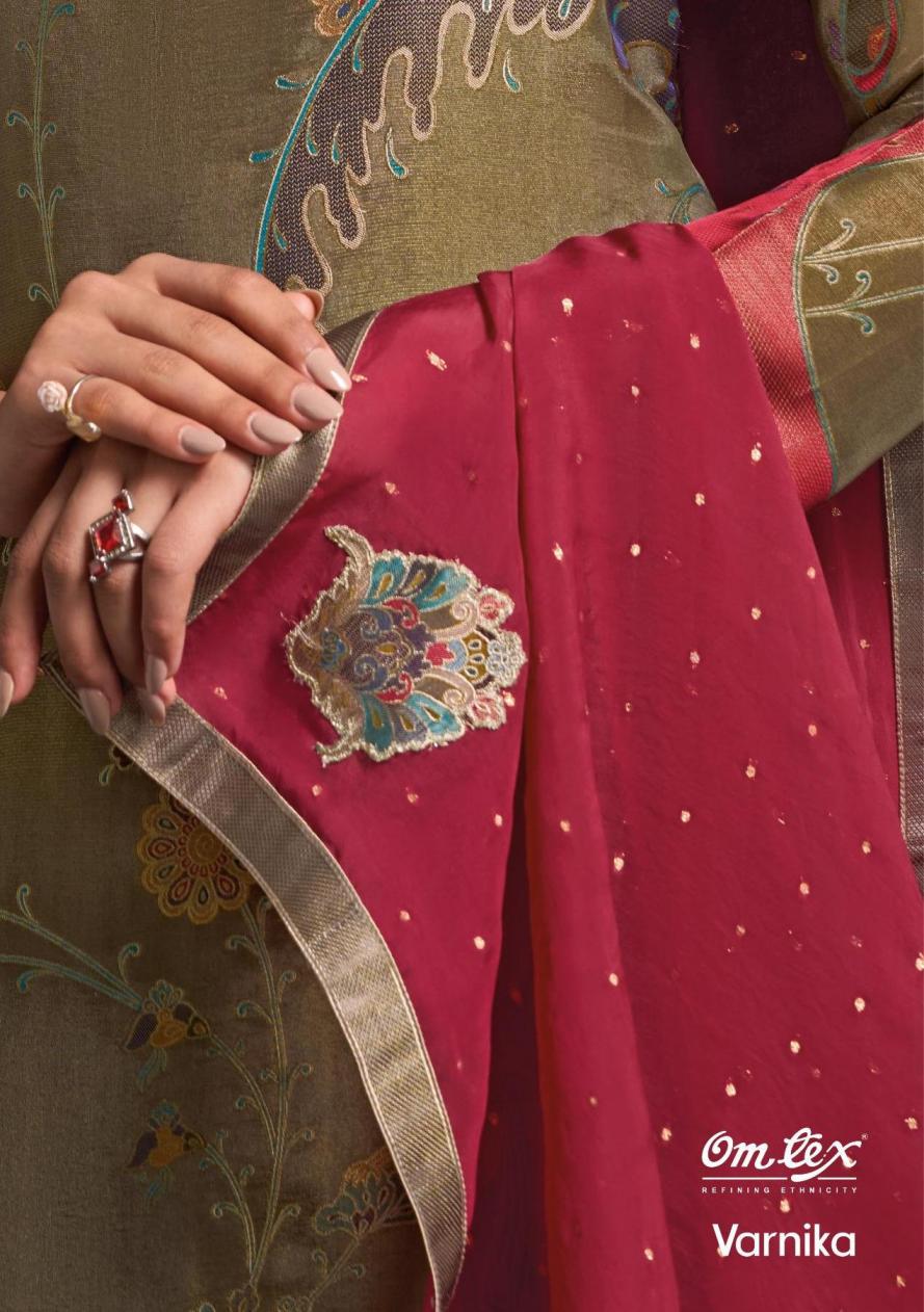 VARNIKA BY OMTEX PRETTY USHI SILK JACQUARD 3PCS DRESS