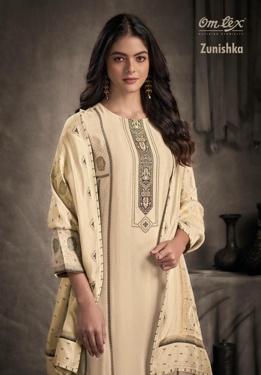 ZUNISHKA BY OMTEX PRETTY CREO SILK JACQUARD 3PCS DRESS