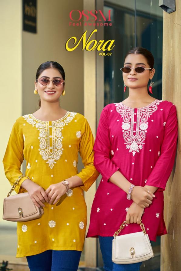 NORA VOL 7 BY OSSM RAYON FULLY STITCH WESTERN SHORT KURTI