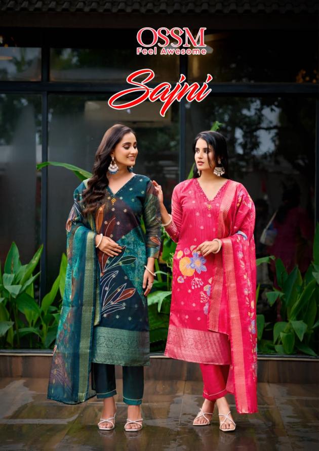 SAJNI BY OSSM SILK JACQUARD READYMADE STYLISH SUIT FOR WOMENS 
