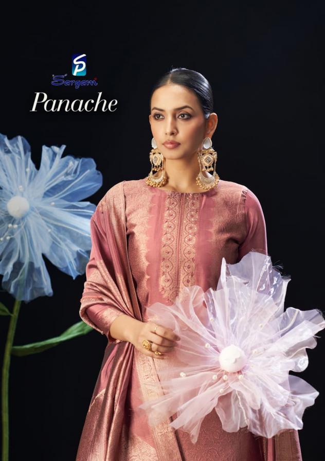 SARGAM PRINTS PANACHE BANGLORY SILK JACQUARD UNSTITCH SUITS 