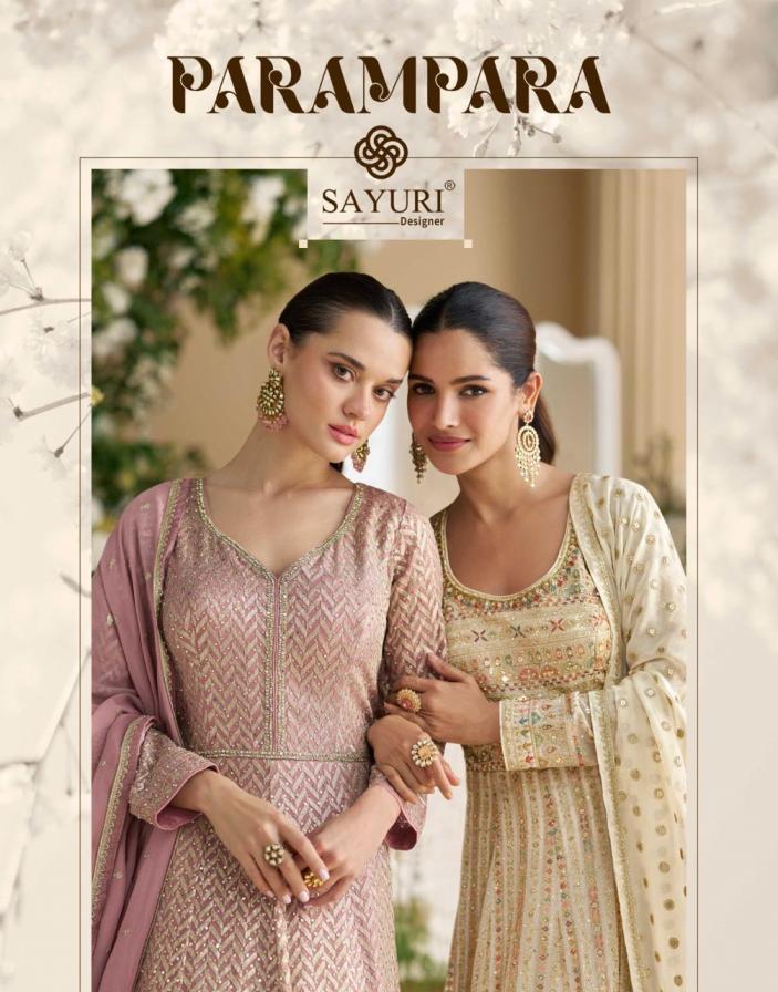 SAYURI DESIGNER PARAMPARA EXCLUSIVE GEORGETTE FULL STITCH GOWN WITH DUPATTA 