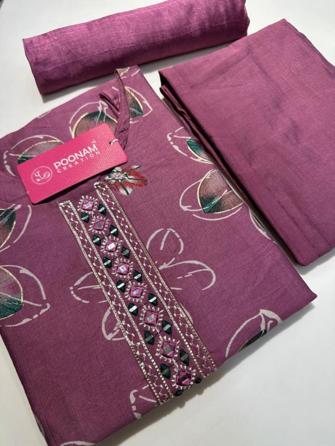 POONAM CREATION PARI FULL STITCH VATCIAN COMBO 3PCS KIDS & ADULT DRESS