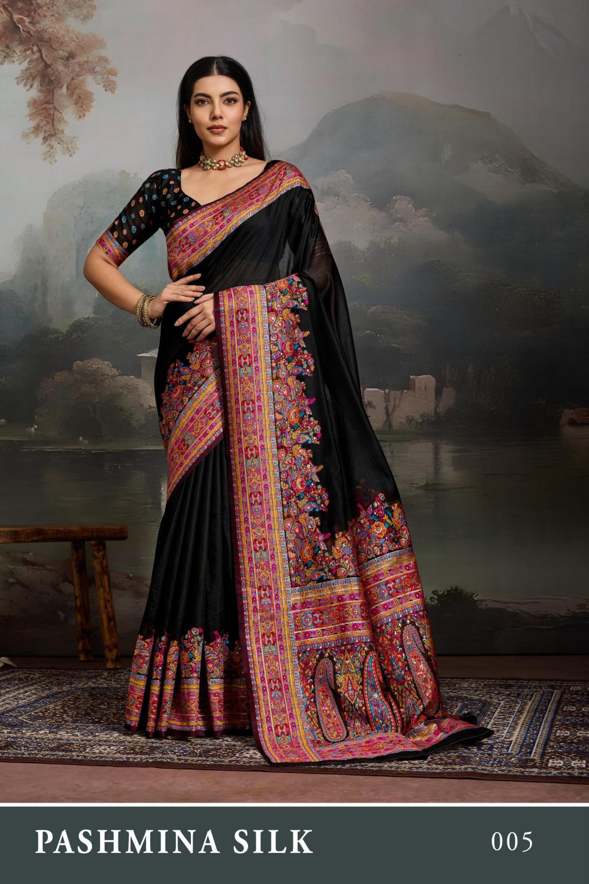 RAJTEX PASHMINA SILK COTTON WEAVING TRADITIONAL SAREES 