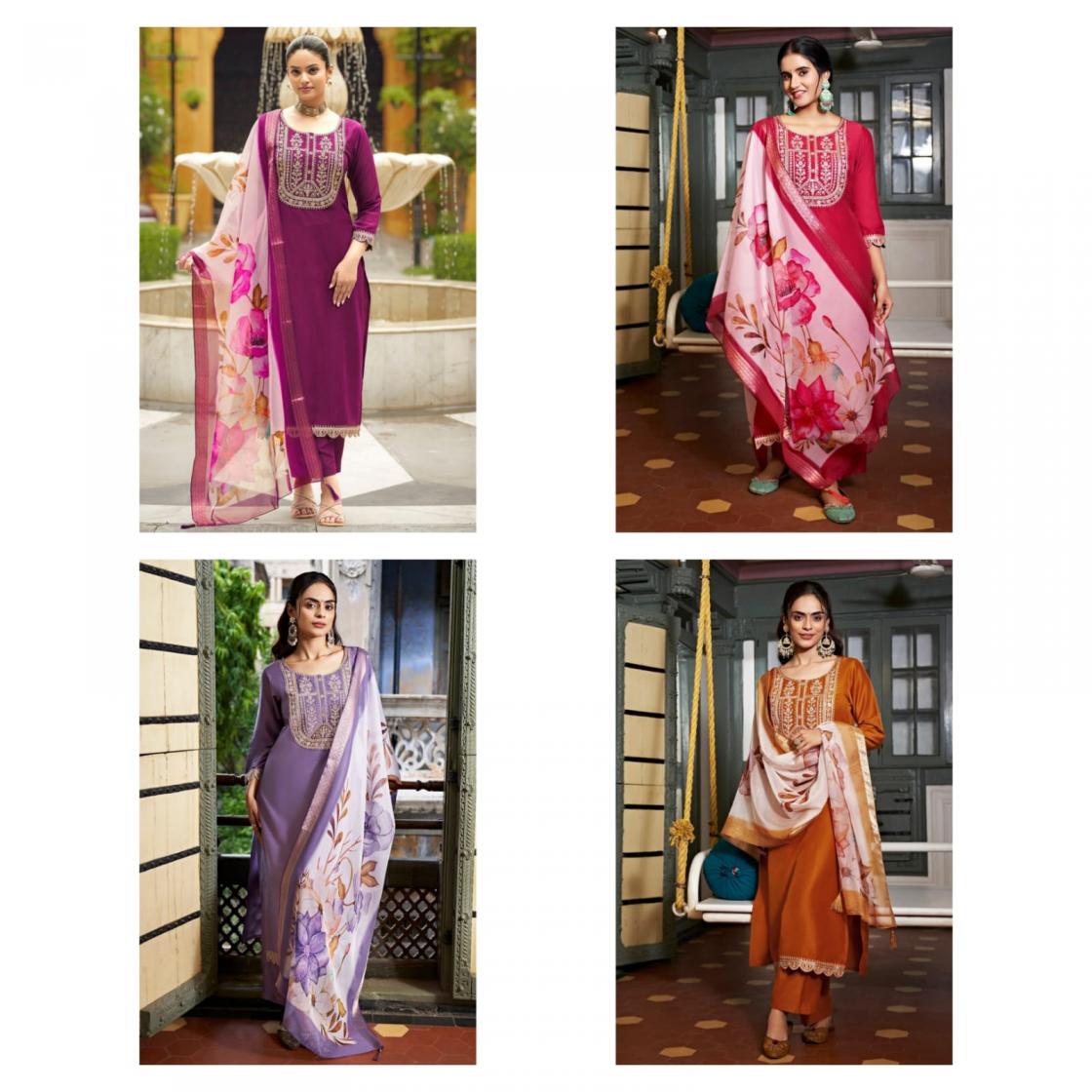 PR 9STAR FASHION SARA HIT VOL-1   VISCOSE RAYON  WITH EMBRODERY WORK FANCY DESIGNER SUITS