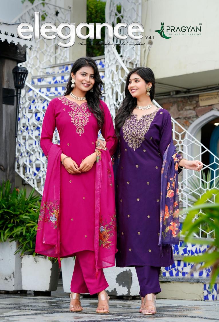 ELEGANCE VOL 1 BY PRAGYAN SILK STYLISH BIG SIZE 3PCS DRESS