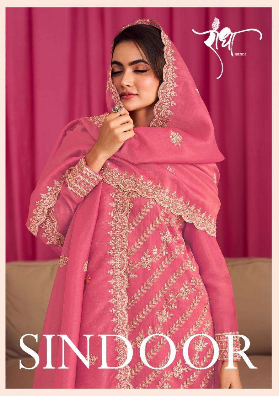 SINDOOR BY RADHA TRENDZ READYMADE COSMOSE SIMAR SILK PLAZZO DRESS