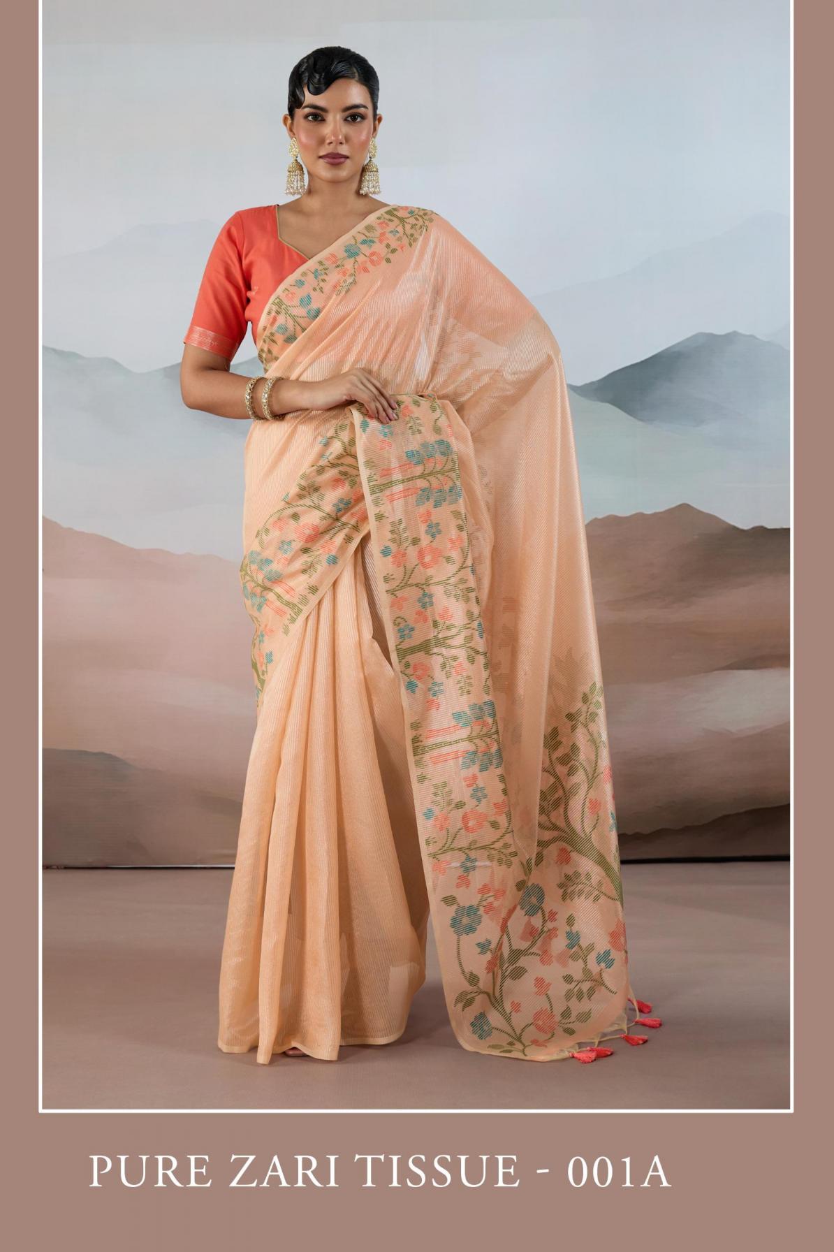 PURE ZARI TISSUE BY RAJTEX AMAZING HANDLOOM BRASSO WEAVING SAREES 
