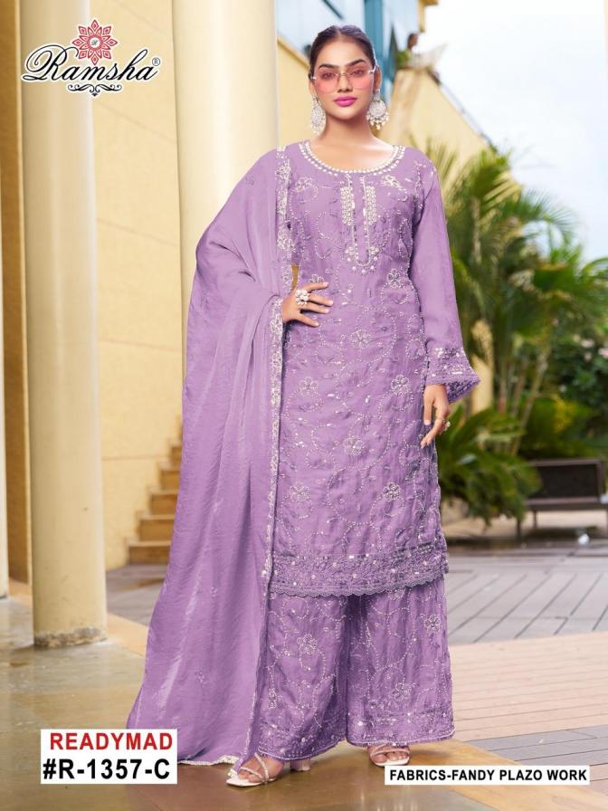 1357 NX BY RAMSHA FANDY READYMADE MODERN PAKISTANI PLAZZO SUITS 