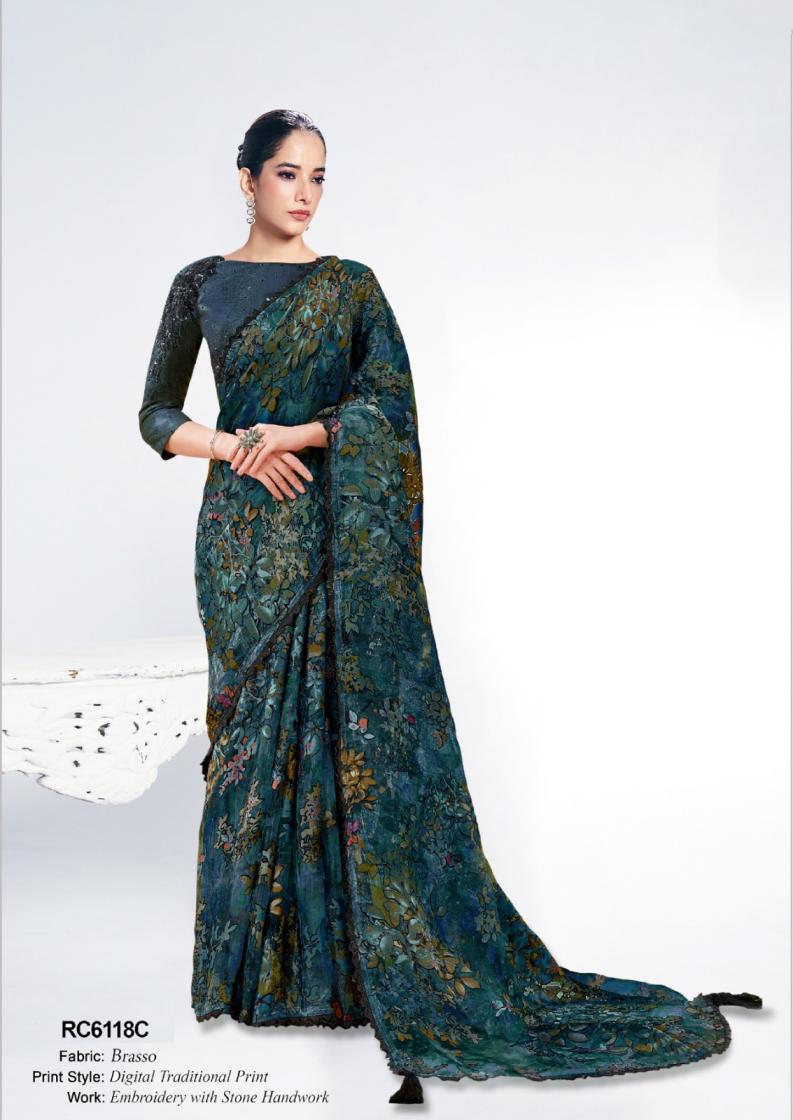 MAHOTSAV RANG CHATKILA 6100 ANANTA DESIGNER TWO TONE SATIN SILK SAREES  