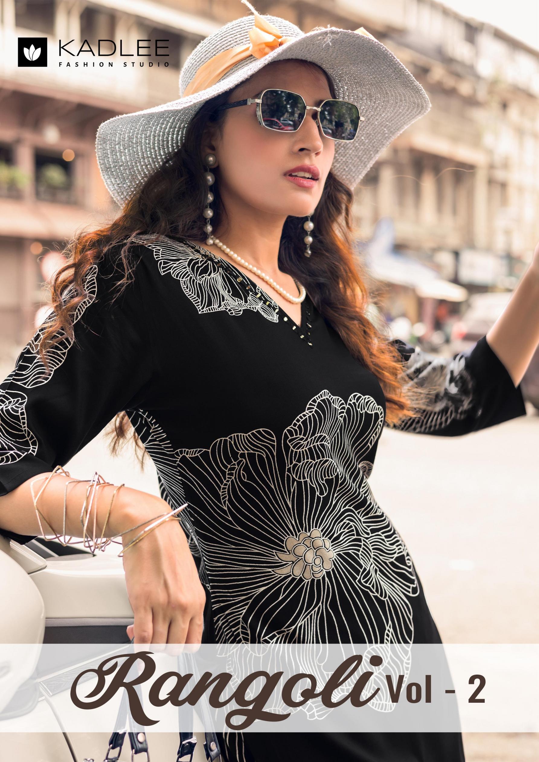 KADLEE RANGOLI VOL 2 HIT DESIGN RAYON FULLSTITCH KURTI WITH PAIR