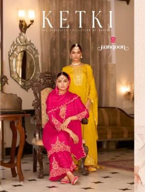 KETKI BY RANGOON CHINON ELEGANCE READYMADE PLAZZO SUITS 