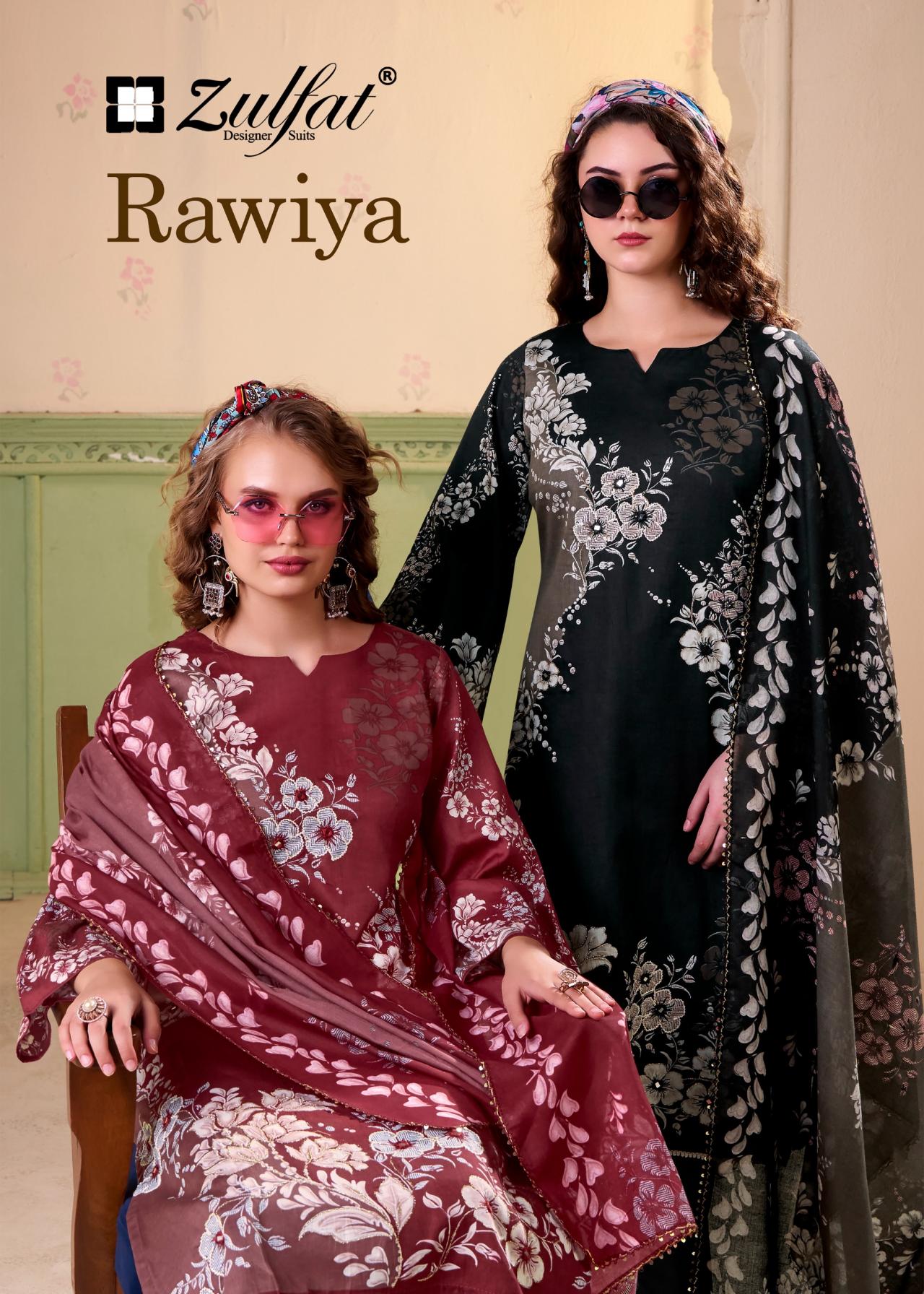 ZULFAT DESIGNER RAWIYA READYMADE BIG SIZE JAM SATIN PAKISTANI 3PCS DRESS