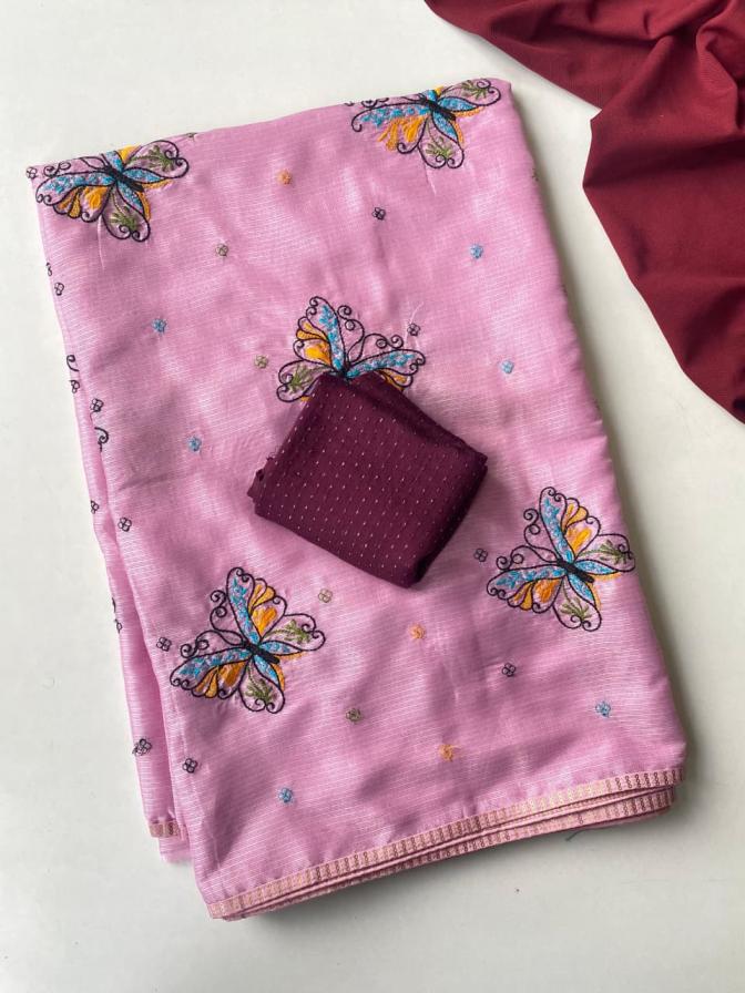 RINKLE ELEGANCE KOTA SILK BUTTERFLY DESIGN SAREES ONLINE 