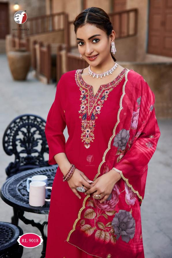 ANJU FAB RL 9018 MODAL SILK FULLY STITCH STYLISH COMBO SUITS 