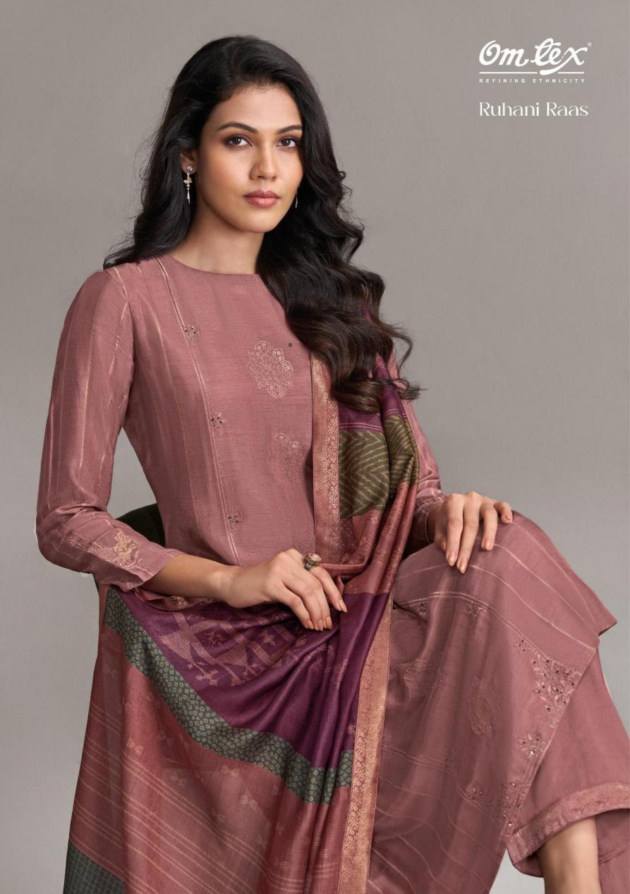 OM TEX RUHANI RAAS MUSLIN JACQUARD 3PCS DRESS