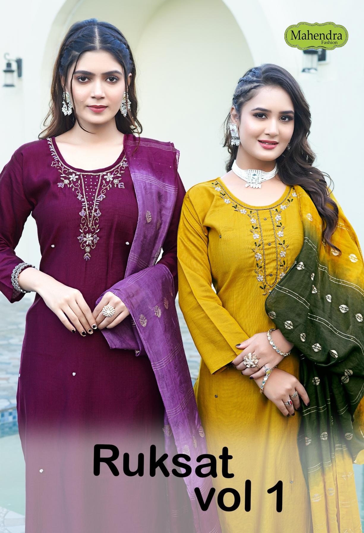 MAHENDRA FASHION RUKSAT VOL 1 PRETTY VATICAN FULL STITCH LADIES SUIT