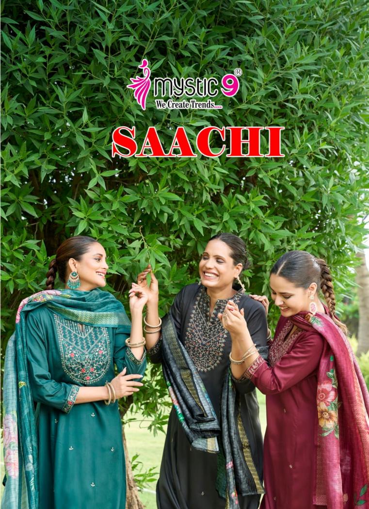 MYSTIC9 SAACHI VOL 1 HIT DESIGN GAJI SILK FULL STITCH SALWAR KAMEEZ 