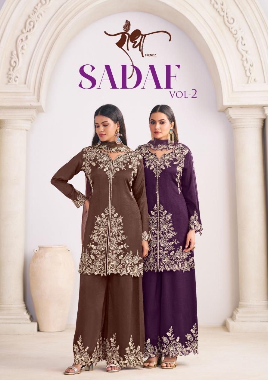 RADHA TRENDZ SADAF VOL 2 FULLY STITCH ELEGANCE SILK PLAZZO STYLE DRESS