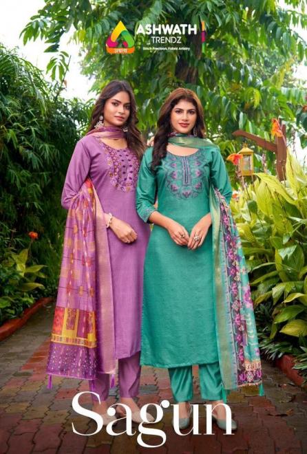 ASHWATH SAGUN PRETTY STAR VETICAN FULL STITCH SUITS 