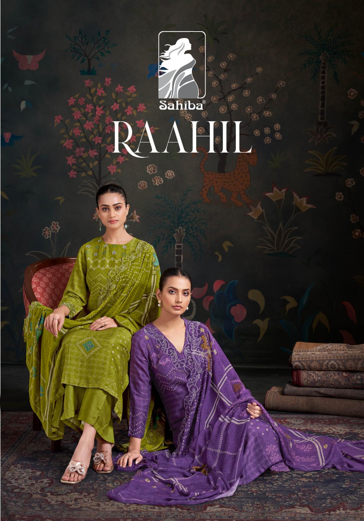 RAAHIL BY SAHIBA SHIMMER SILK UNSTITCH 3PCS DRESS