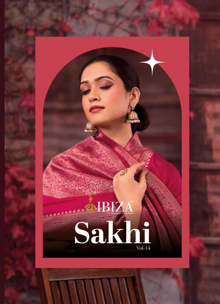 IBIZA SAKHI VOL 14 UNIQUE BANGLORY SILK JACQUARD 3PCS DRESS
