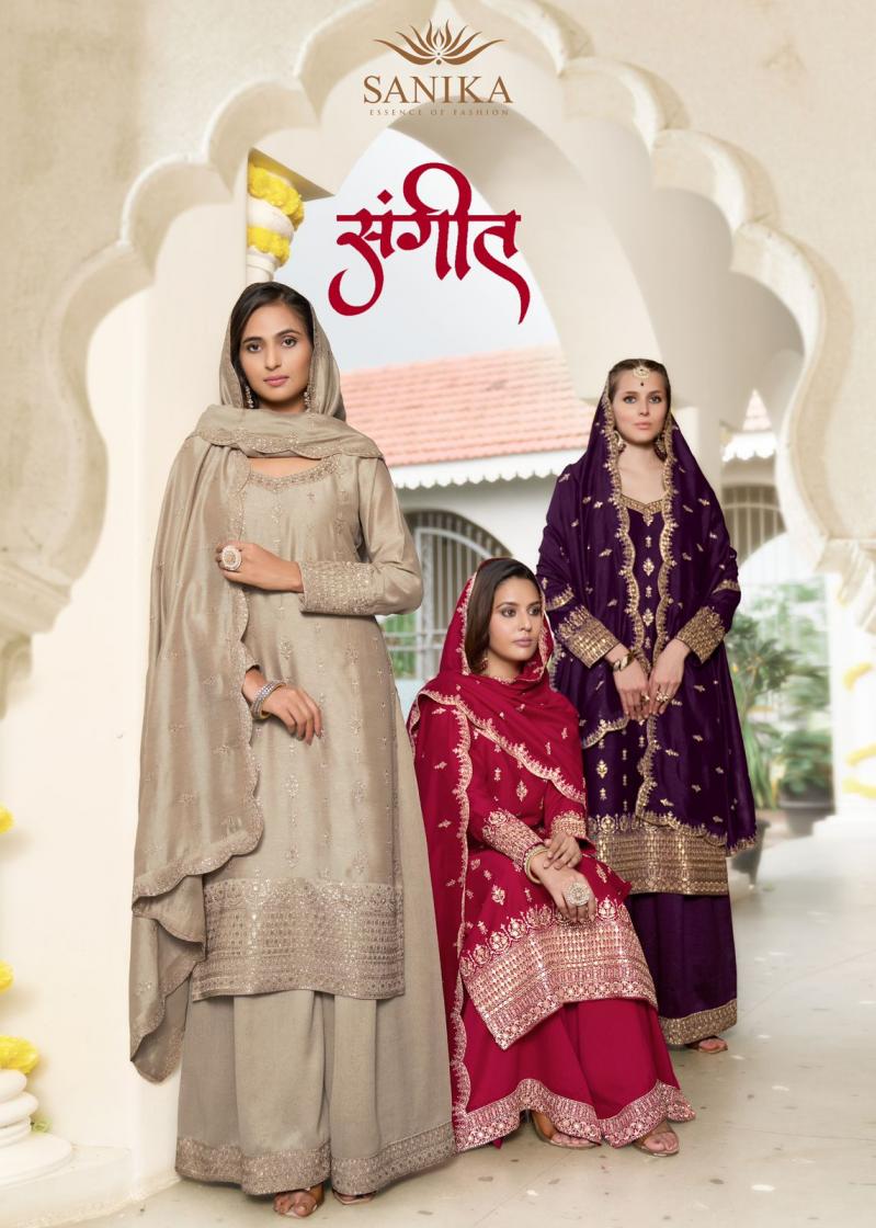 SANIKA FASHION SANGEET READYMADE VICHTRA SILK PLAZZO SUITS 