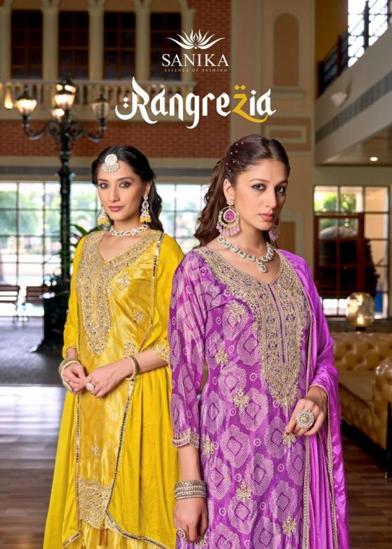 RANG RAZIA BY SANIKA FASHION CHINON SILK READYMADE PLAZZO SUITS 