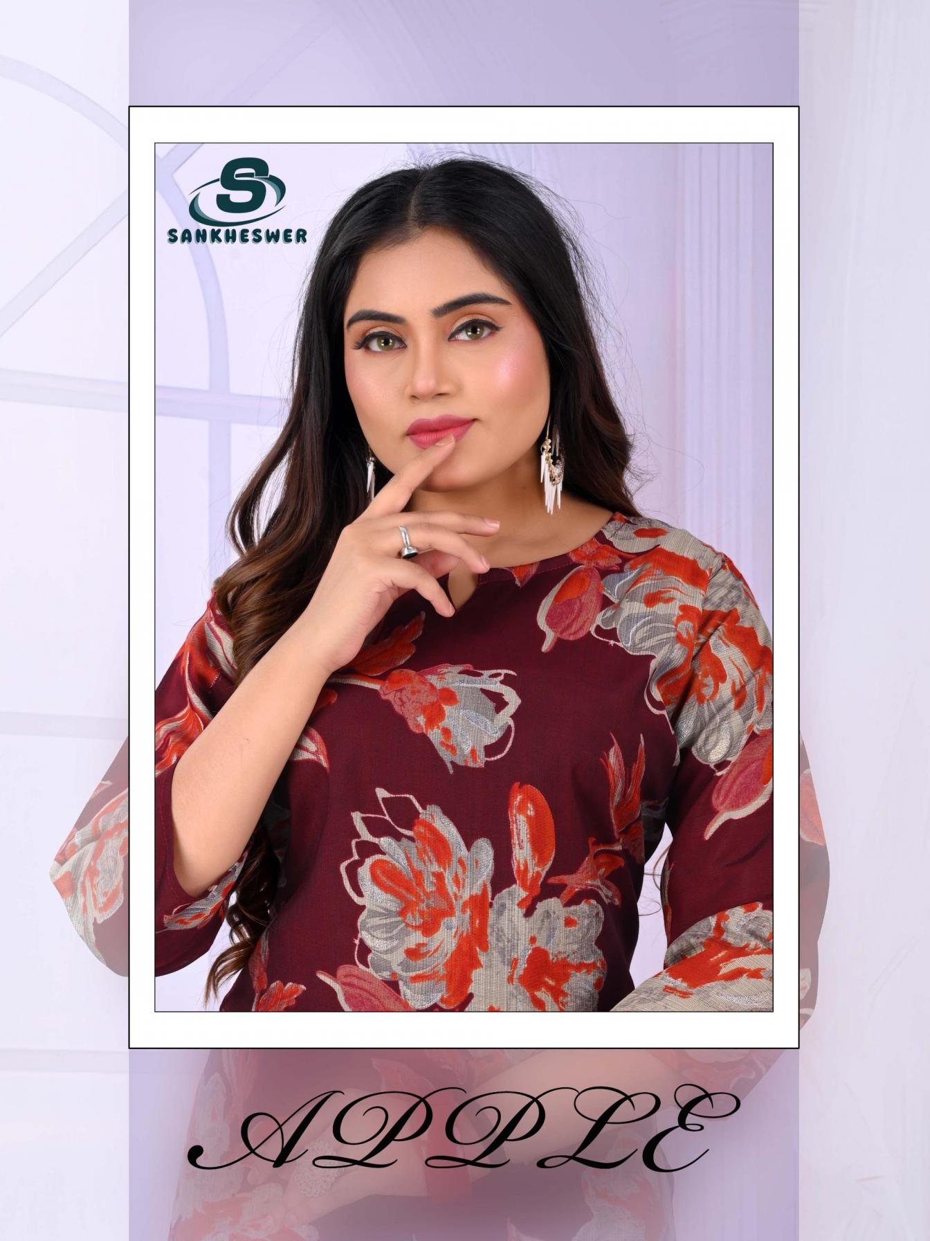 APPLE VOL 1 BY SANKHESWER READYMADE VERTICAN FANCY KURTIS 