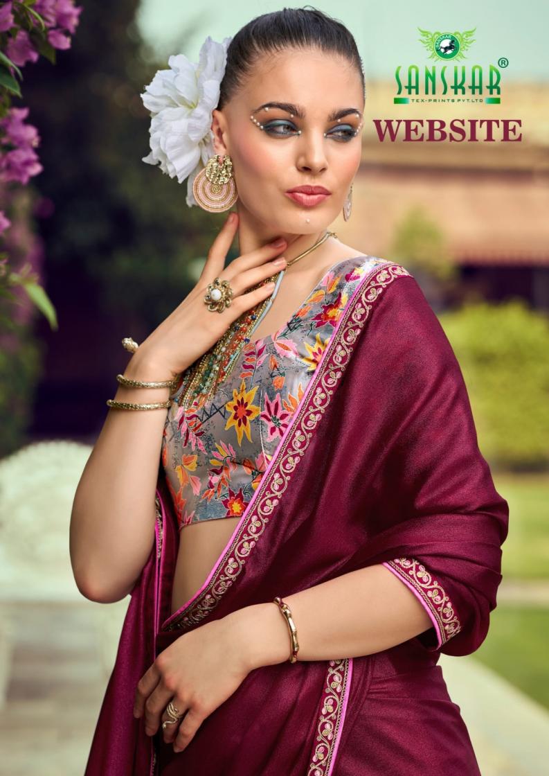 WEBSITE BY SANSKAR TEX PRINT COCO GEORGETTE SIMAR SAREE FOR WOMENS  
