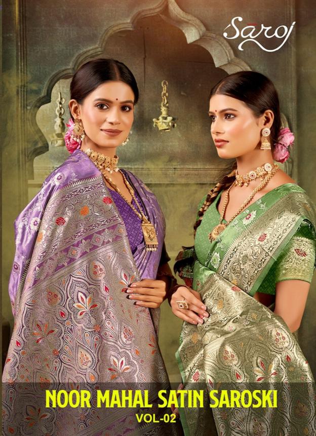 Noor Mahal satin saroski Saroj vol.2 satin silk saree