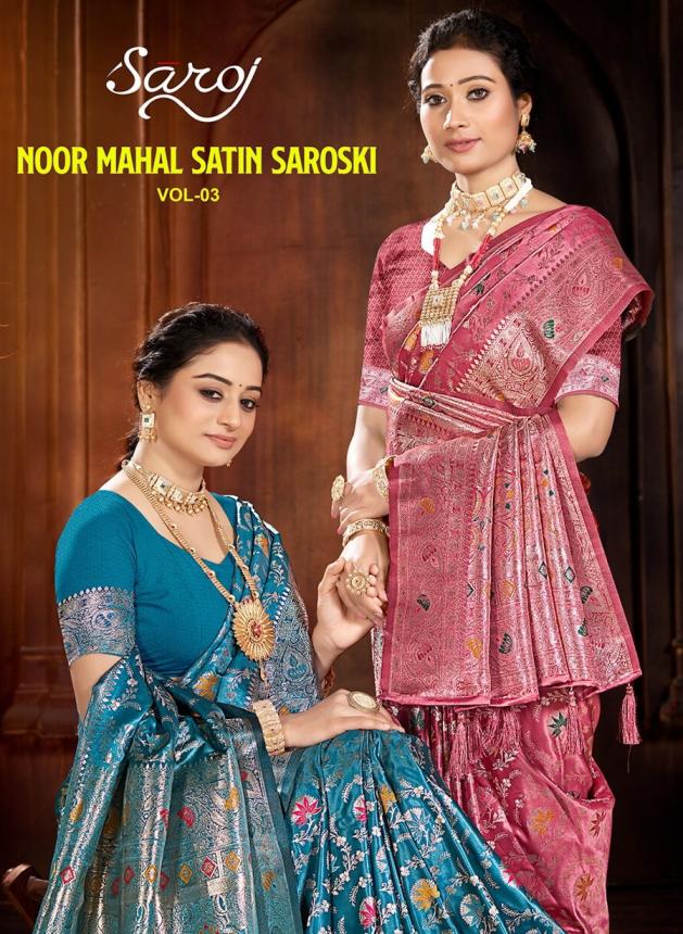 Noor Mahal satin saroski Saroj vol.3 satin silk saree