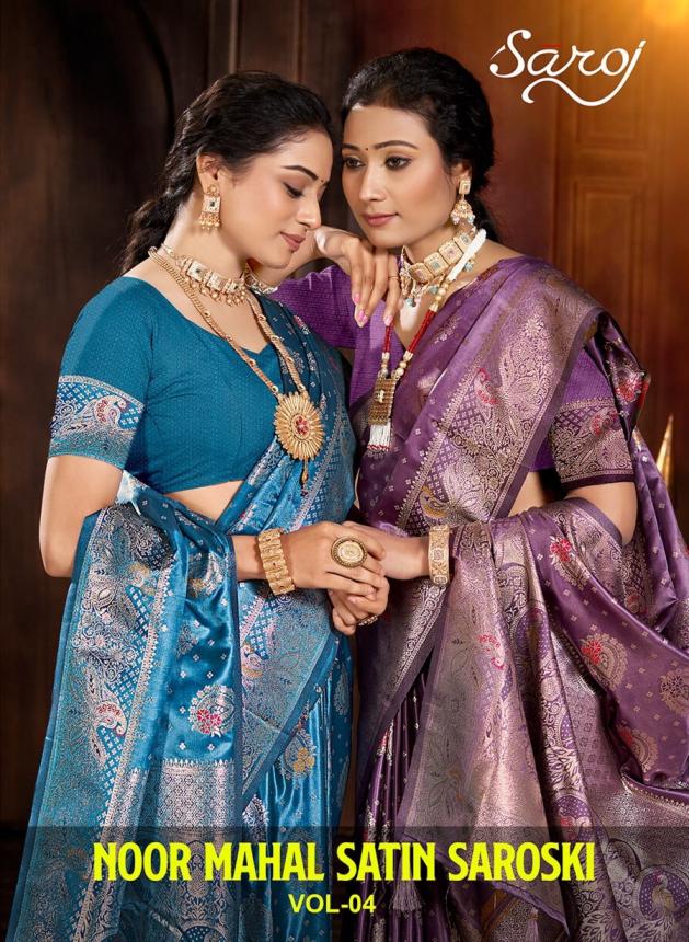 Noor Mahal satin saroski Saroj vol.4 satin silk saree