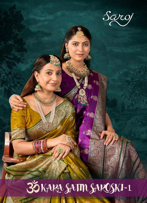 Omkar satin saroski Saroj vol.1 satin silk saree