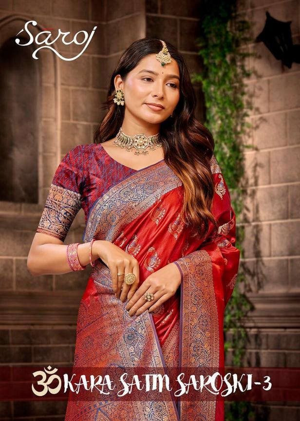  Omkar satin saroski Saroj vol.3 satin silk saree