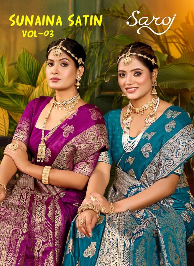  Sunaina satin Saroj vol.3 satin saree