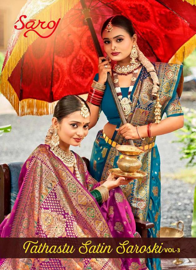 Tathastu satin silk Saroj vol.3 satin silk saree