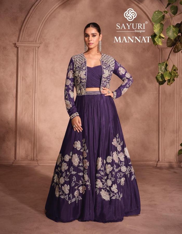 MANNAT BY SAYURI DESIGNER READYMADE CHINON SILK FESTIVE CHANIYA CHOLI 