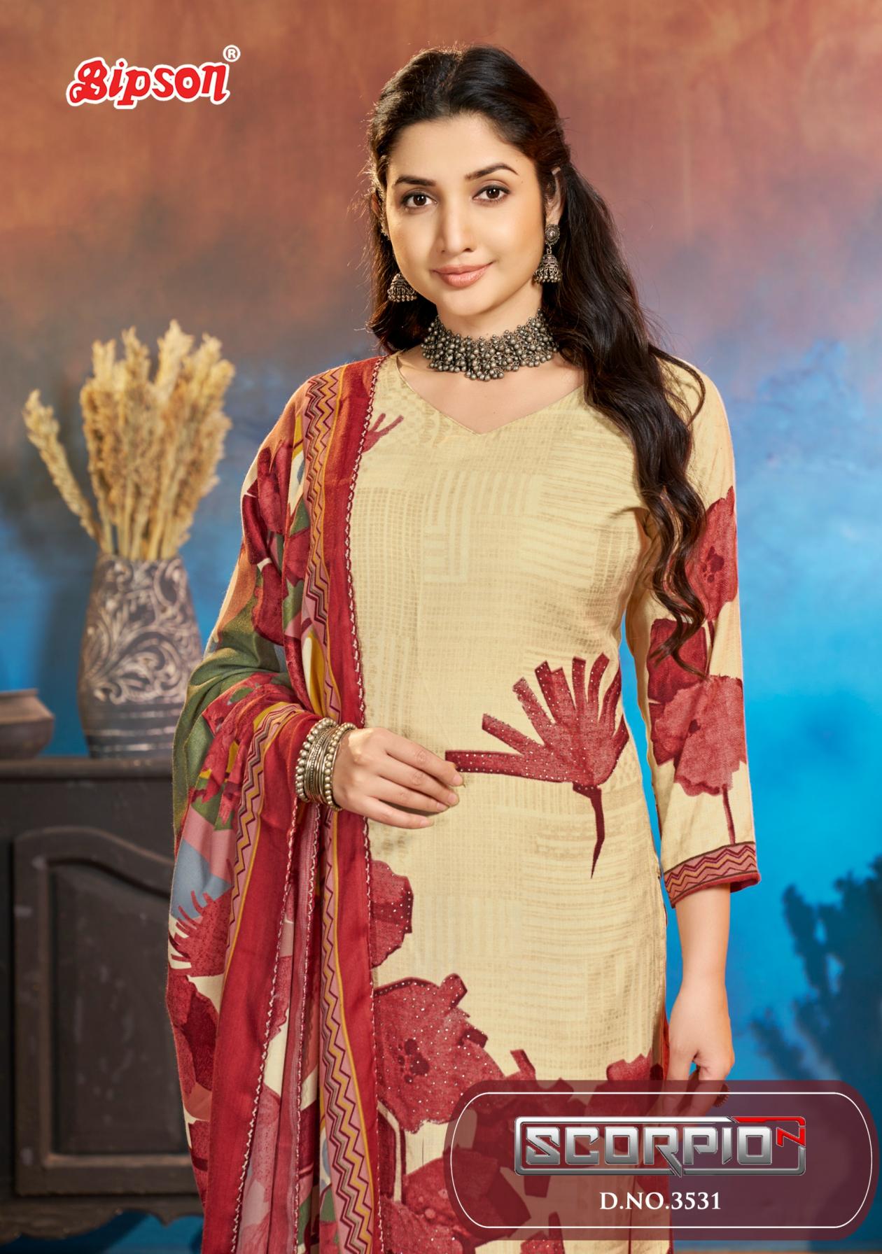 BIPSON PRINTS SCORPIO 3531 UNIQUE WOOLLEN PASHMINA WINTER SUITS 