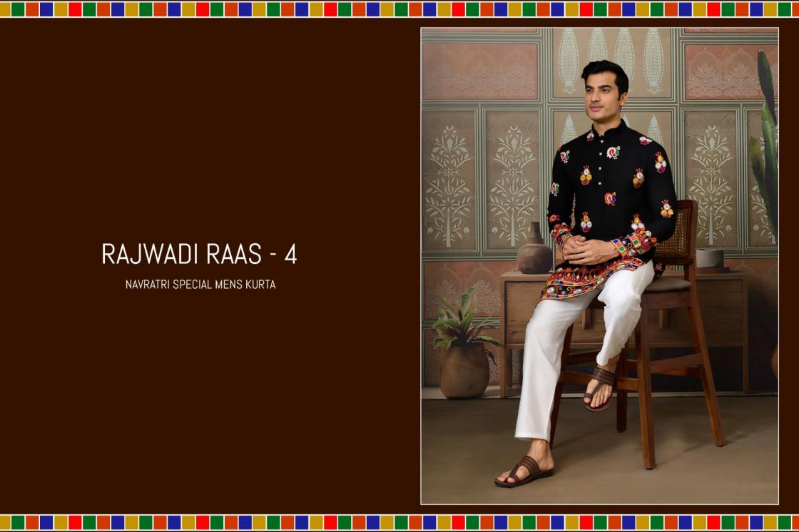 RAJWADI RAAS VOL 5 BY SHUBHVASTRA READYMADE COTTON FANCY MENS KURTA  