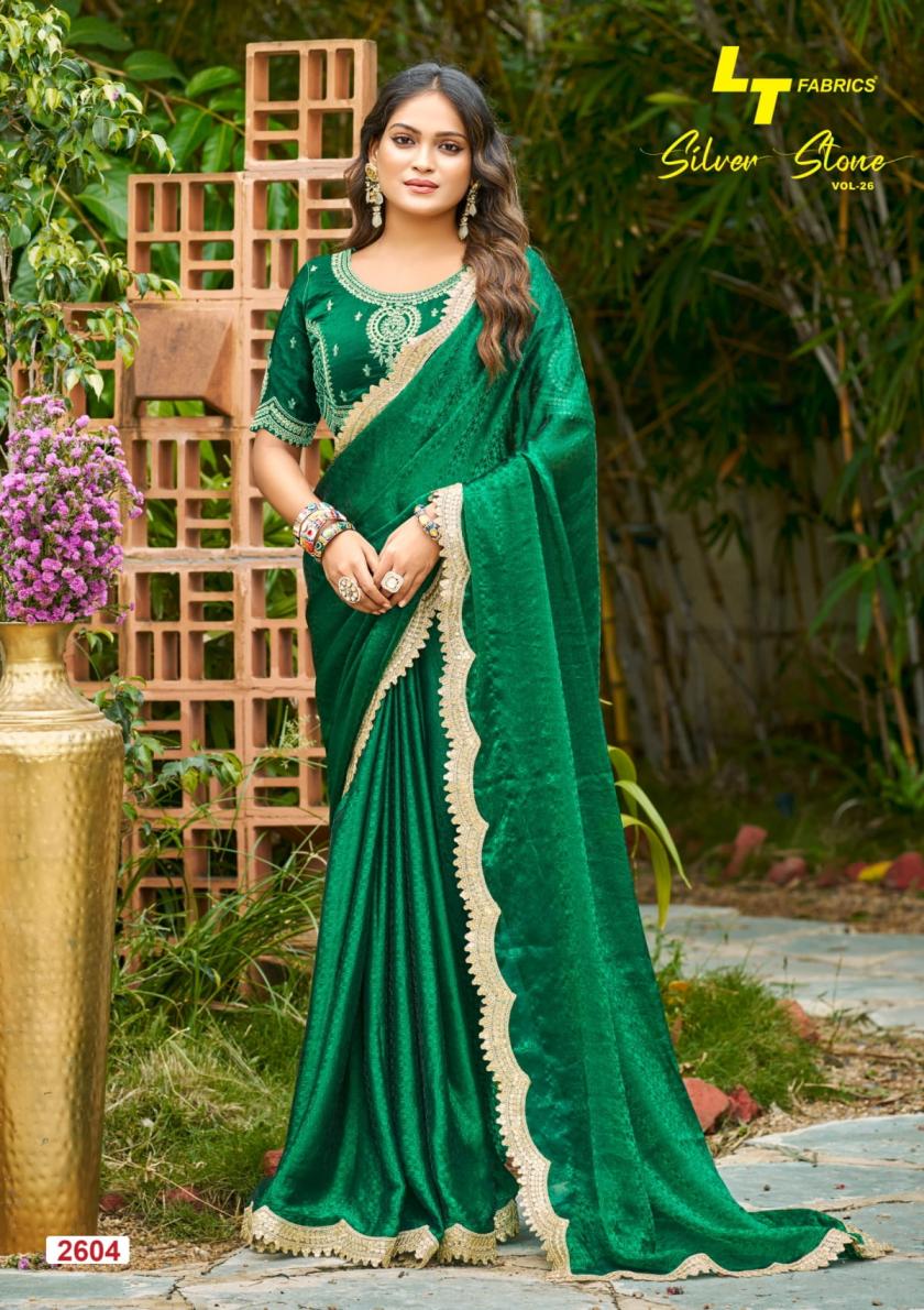 LT FASHION SILVER STONE VOL 26 STYLISH MALAI SILK SAREE FOR WOMENS