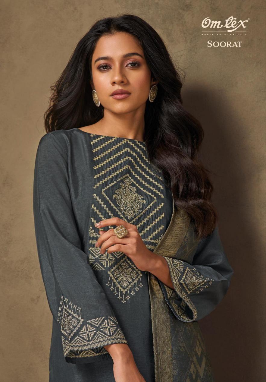 OMTEX SOORAT AMAZING RUBINA SILK EMBROIDERED SUITS ONLINE 