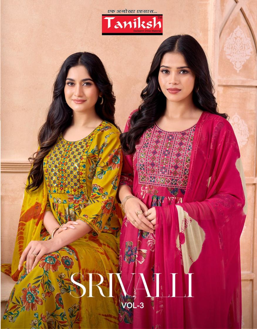 TANIKSH SRIVALLI VOL 3 FULL STITCH CAPSULE PRINT CASUAL SUITS ONLINE 