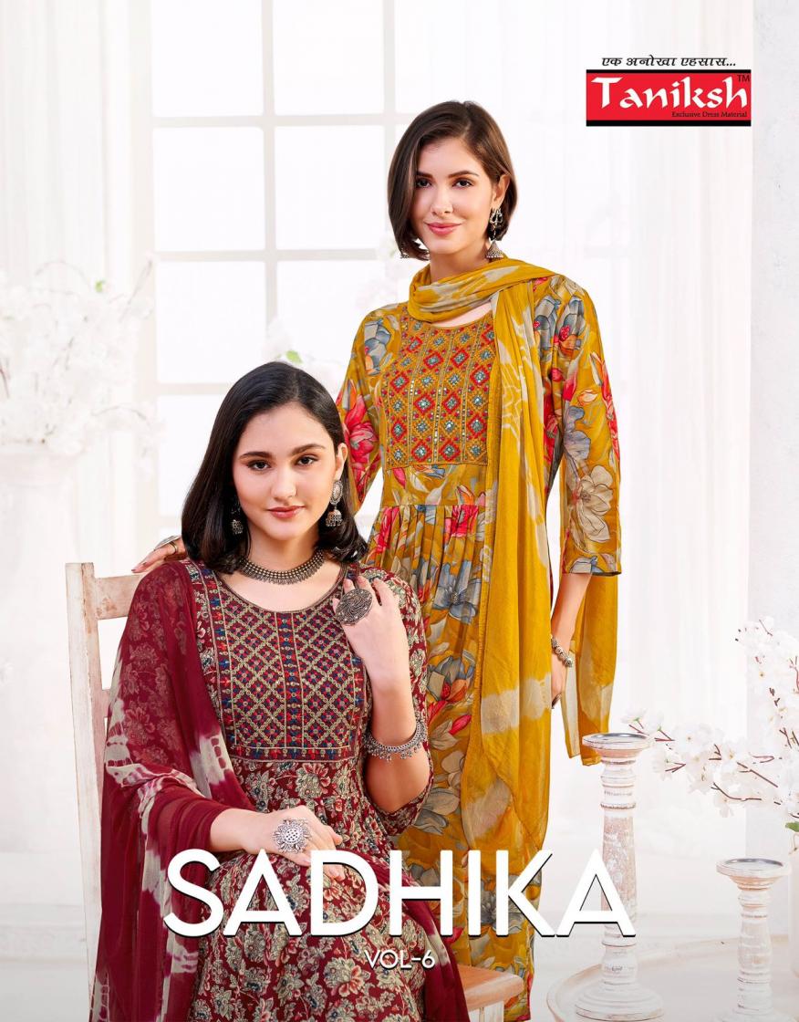 SADHIKA VOL 6 BY TANIKSH CASUAL RAYON FULL STITCH SUIT FOR WOMENS