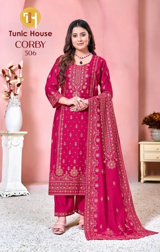 TUNIC HOUSE CORBY FOIL PRINT FANCY 3 PCS COMBO SET COLLECTION